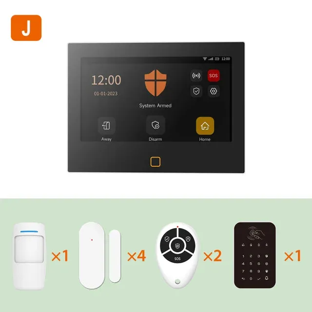 Staniot 7 inch HD Alarm System Wireless WiFi 4G Tuya Smart Home Security Protection Works With Alexa Google APP Remote Control