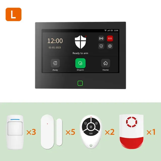 Staniot 7 inch HD Alarm System Wireless WiFi 4G Tuya Smart Home Security Protection Works With Alexa Google APP Remote Control