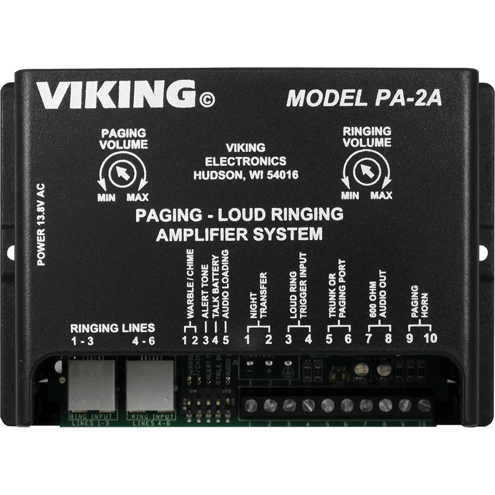 Viking PA-2A Multi-Line Loud Ringer/ Paging Amplifier with Additional 25AE Horn