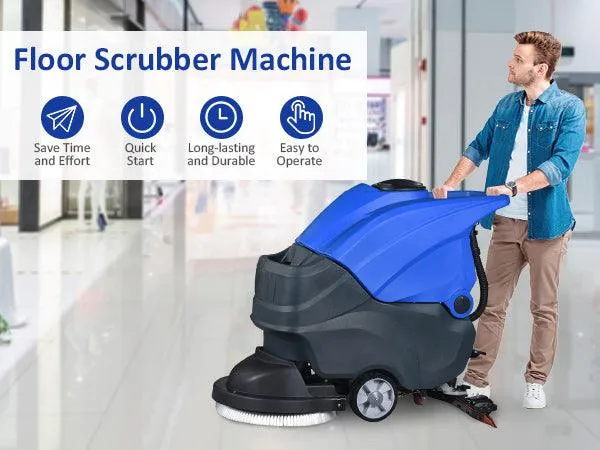 Walk-Behind Commercial Floor Scrubber with 20.8 Cleaning Path