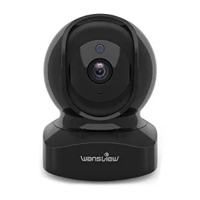 wansview WiFi IP Camera, 1080P Wireless Home Security Camera Q5 for Baby, Elder, Pet Camera Monitor with Motion Detection 2-Way Audio Night Vision Pan Tilt Zoom, Works with Alexa (Black)