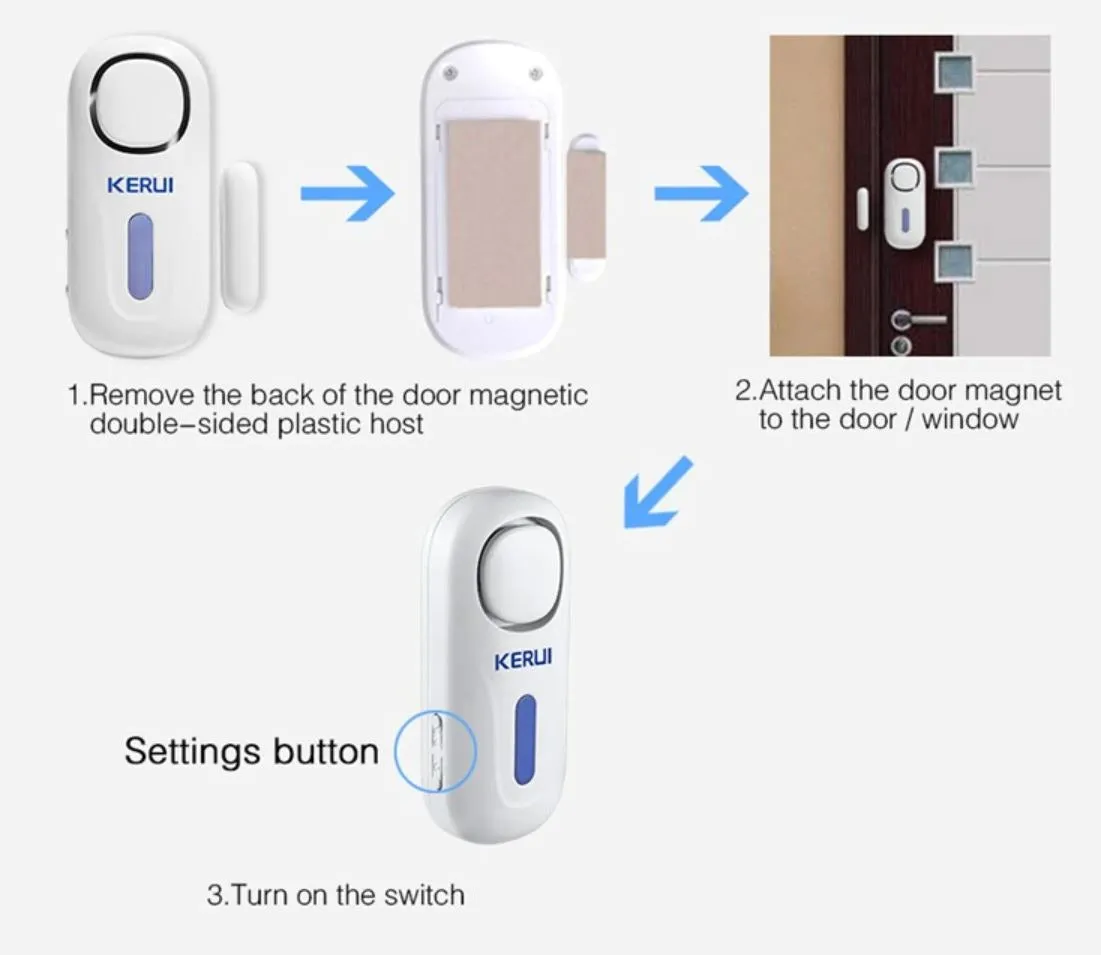 Wireless Magnetic Door/Window PIR Security Burglar Alarm Kit